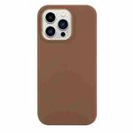 For iPhone 14 Pro Solid Color Frosted Silicone Phone Case(Coffee)