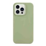 For iPhone 14 Pro Solid Color Frosted Silicone Phone Case(Bean Green)