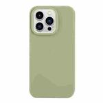 For iPhone 14 Pro Max Solid Color Frosted Silicone Phone Case(Bean Green)