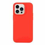 For iPhone 14 Pro Max Solid Color Frosted Silicone Phone Case(Red)