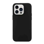 For iPhone 14 Pro Max Solid Color Frosted Silicone Phone Case(Black)