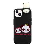 For iPhone 14 Plus Shockproof Cartoon TPU Phone Case(Two Pandas)