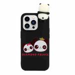 For iPhone 14 Pro Max Shockproof Cartoon TPU Phone Case(Two Pandas)