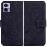 For Motorola Edge 30 Neo / Edge 30 Lite Tiger Embossing Pattern Flip Leather Phone Case(Black)