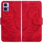 For Motorola Edge 30 Neo / Edge 30 Lite Tiger Embossing Pattern Flip Leather Phone Case(Red)