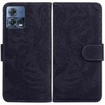For Motorola Moto S30 Pro 5G / Edge 30 Fusion Tiger Embossing Pattern Flip Leather Phone Case(Black)