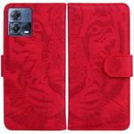 For Motorola Moto S30 Pro 5G / Edge 30 Fusion Tiger Embossing Pattern Flip Leather Phone Case(Red)