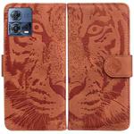 For Motorola Moto S30 Pro 5G / Edge 30 Fusion Tiger Embossing Pattern Flip Leather Phone Case(Brown)