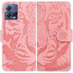 For Motorola Moto S30 Pro 5G / Edge 30 Fusion Tiger Embossing Pattern Flip Leather Phone Case(Pink)