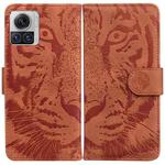 For Motorola Moto X30 Pro 5G / Edge 30 Ultra Tiger Embossing Pattern Flip Leather Phone Case(Brown)