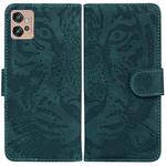 For Motorola Moto G32 Tiger Embossing Pattern Flip Leather Phone Case(Green)