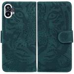 For Nothing Phone 1 Tiger Embossing Pattern Flip Leather Phone Case(Green)