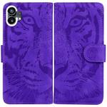 For Nothing Phone 1 Tiger Embossing Pattern Flip Leather Phone Case(Purple)