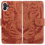 For Nothing Phone 1 Tiger Embossing Pattern Flip Leather Phone Case(Brown)