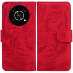 For Honor X9 / X9 5G Tiger Embossing Pattern Flip Leather Phone Case(Red)