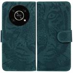 For Honor X9 / X9 5G Tiger Embossing Pattern Flip Leather Phone Case(Green)