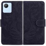 For Realme C30 Tiger Embossing Pattern Flip Leather Phone Case(Black)