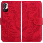 For Xiaomi Redmi Note 11T Pro / 11T Pro+ 5G Tiger Embossing Pattern Flip Leather Phone Case(Red)