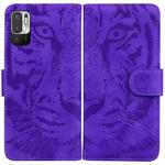 For Xiaomi Redmi Note 11T Pro / 11T Pro+ 5G Tiger Embossing Pattern Flip Leather Phone Case(Purple)