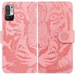 For Xiaomi Redmi Note 11T Pro / 11T Pro+ 5G Tiger Embossing Pattern Flip Leather Phone Case(Pink)