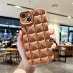 For iPhone 12 3D Grid TPU Phone Case(Coffee)
