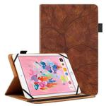 For 8 inch Life Tree Pattern Flip Universal Leather Tablet Case(Brown)