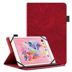 For 10 inch Life Tree Pattern Flip Universal Leather Tablet Case(Red)