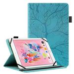 For 10 inch Life Tree Pattern Flip Universal Leather Tablet Case(Blue)