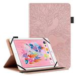For 10 inch Life Tree Pattern Flip Universal Leather Tablet Case(Rose Gold)