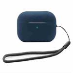 For AirPods Pro 2 2.0mm Solid Color Silicone Protective Cover(Dark Blue)