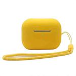For AirPods Pro 2 2.0mm Solid Color Silicone Protective Cover(Yellow)