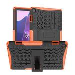 For Lenovo Tab M10 3rd Gen Tire Texture TPU + PC Tablet Case with Holder(Orange)