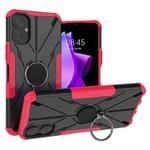 For Tecno Spark 9T Armor Bear Shockproof PC + TPU Phone Case with Ring(Rose Red)
