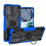 For Motorola Moto G62 5G Armor Bear Shockproof PC + TPU Phone Case with Ring(Blue)