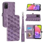For Samsung Galaxy A03s 164mm Spider Printed Leather Phone Case(Purple)