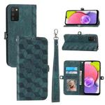For Samsung Galaxy A03s 166 EU Version Spider Printed Leather Phone Case(Green)