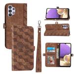 For Samsung Galaxy A32 4G Spider Printed Leather Phone Case(Brown)