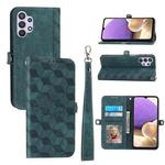 For Samsung Galaxy A32 4G Spider Printed Leather Phone Case(Green)