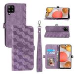 For Samsung Galaxy A42 5G Spider Printed Leather Phone Case(Purple)