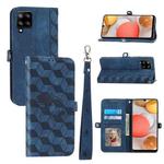 For Samsung Galaxy A42 5G Spider Printed Leather Phone Case(Blue)