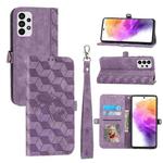For Samsung Galaxy A52 5G Spider Printed Leather Phone Case(Purple)