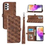 For Samsung Galaxy A52 5G Spider Printed Leather Phone Case(Brown)