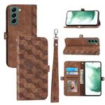 For Samsung Galaxy S21 FE Spider Printed Leather Phone Case(Brown)