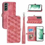 For Samsung Galaxy S21+ Spider Printed Leather Phone Case(Pink)