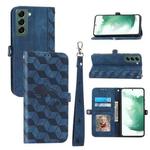 For Samsung Galaxy S21+ Spider Printed Leather Phone Case(Blue)