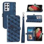 For Samsung Galaxy S21 Ultra Spider Printed Leather Phone Case(Blue)