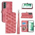 For Samsung Galaxy S22+ Spider Printed Leather Phone Case(Pink)