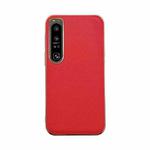 For Sony Xperia 1 IV Genuine Leather Luolai Series Nano Plating Phone Case(Red)