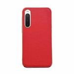 For Sony Xperia 10 IV Genuine Leather Luolai Series Nano Plating Phone Case(Red)