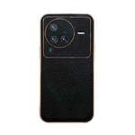For vivo X80 Pro 5G Genuine Leather Luolai Series Nano Plating Phone Case(Black)